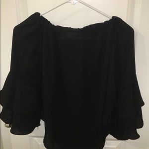 Black romwe long sleeve dressy shirt:)